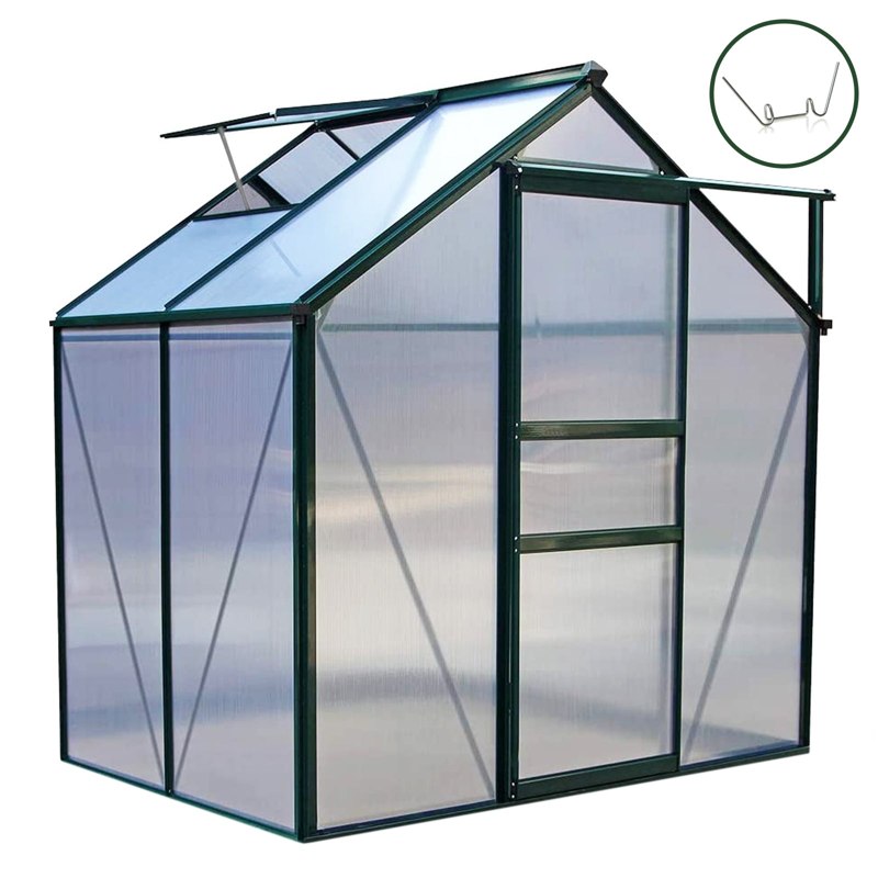 Greenhouse Polycarbonate 6ft x 4ft (Green)