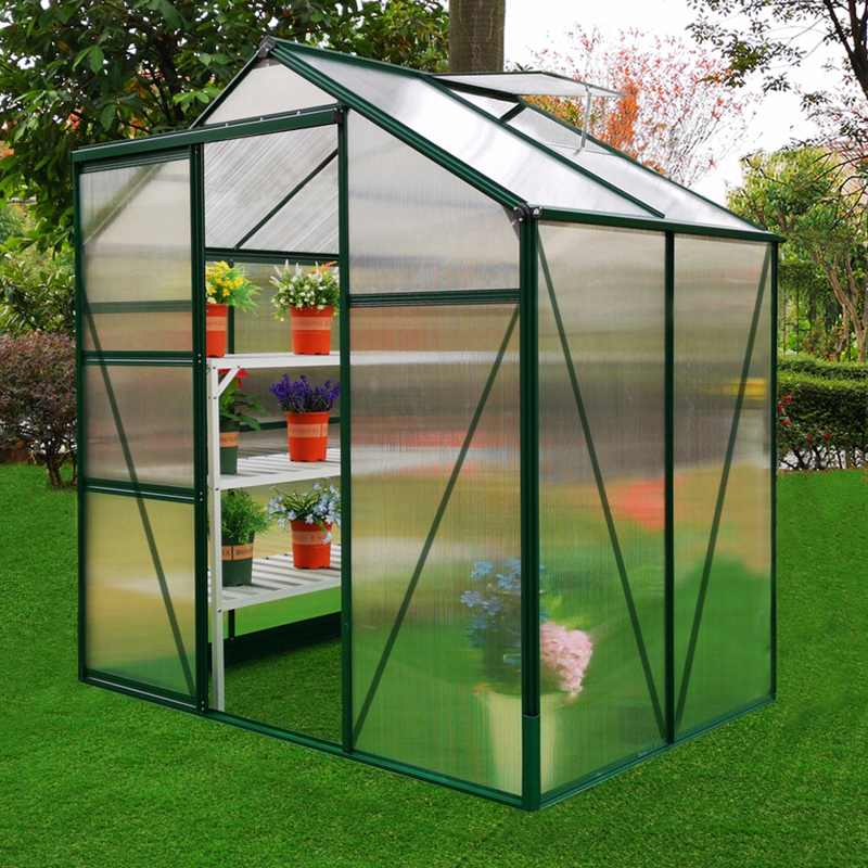 Greenhouse Polycarbonate 6ft x 4ft (Green)