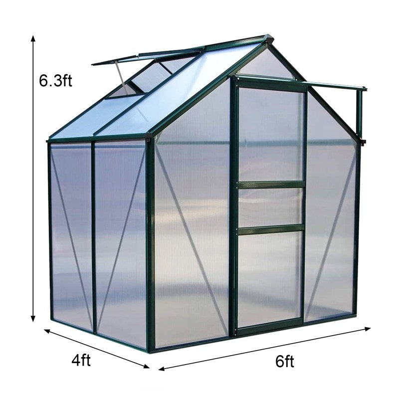 Greenhouse Polycarbonate 6ft x 4ft (Green)