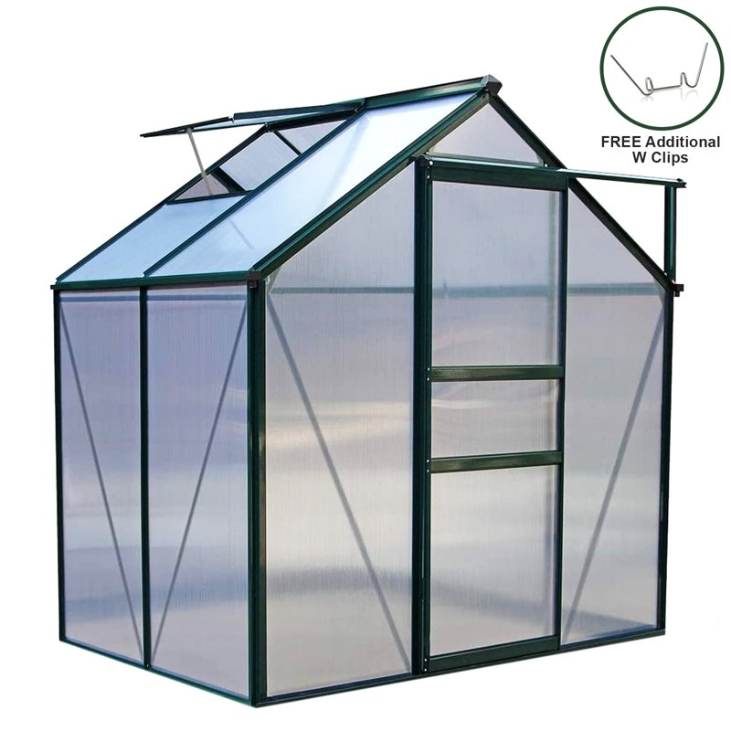 Greenhouse Polycarbonate 6ft x 4ft (Green)