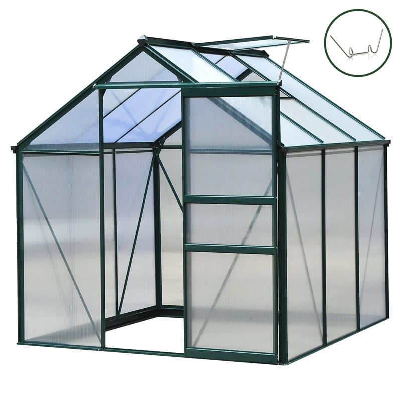 Greenhouse Polycarbonate 6ft x 6ft (Green)