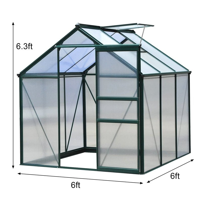 Greenhouse Polycarbonate 6ft x 6ft (Green)