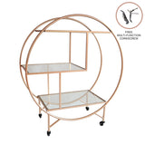 Rose Gold Drinks Trolley Bar Cart - Large