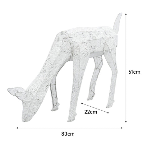 Light Up Reindeer Stag, Doe & Snowman Set