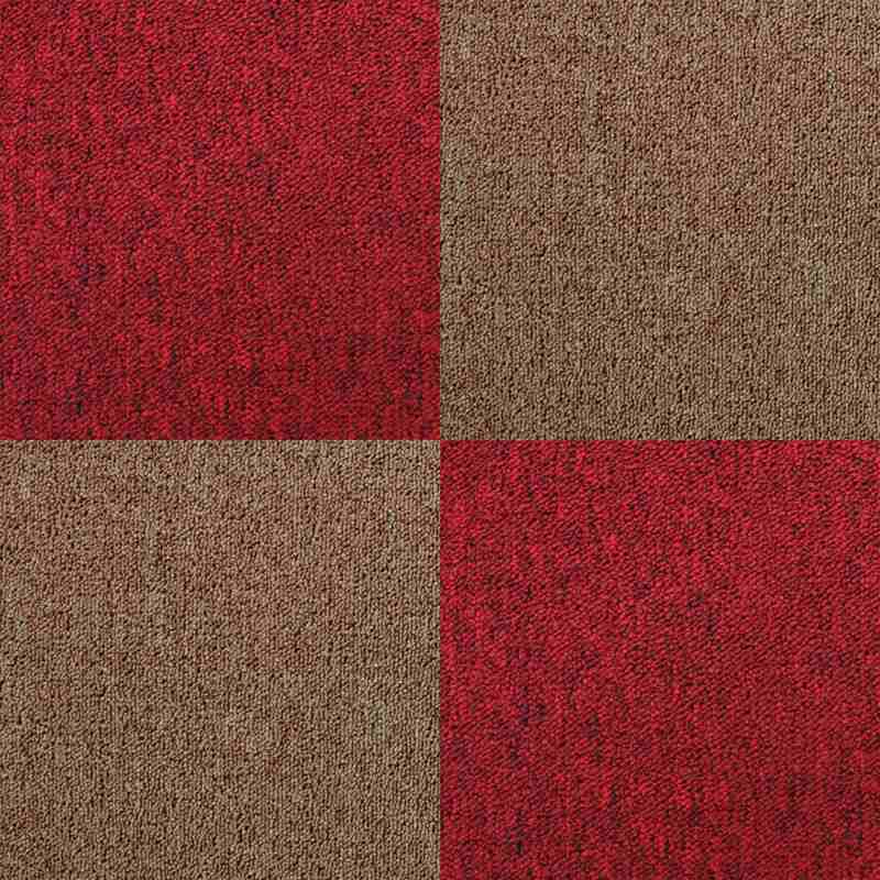 40 x Carpet Tiles 10m2 / Scarlet Red & Sand