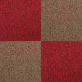 40 x Carpet Tiles 10m2 / Scarlet Red & Sand