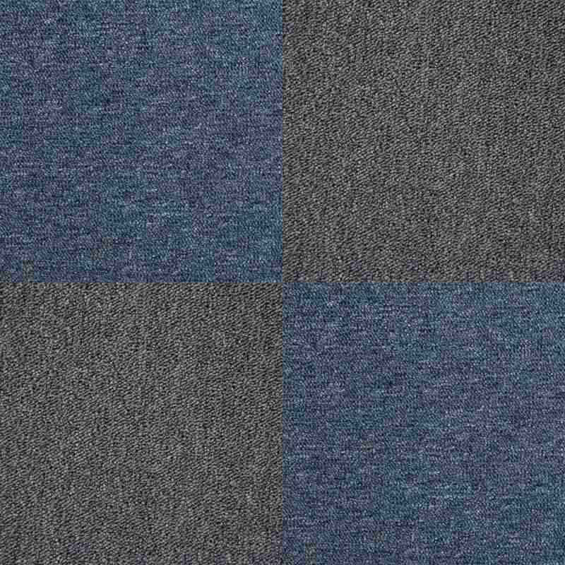 40 x Carpet Tiles 10m2 / Storm Blue & Charcoal Black