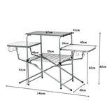 Folding Camping Table with Storage Lower Shelf & Hook & Carry Bag