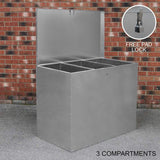 Galvanised Feed Store 3 Compartments