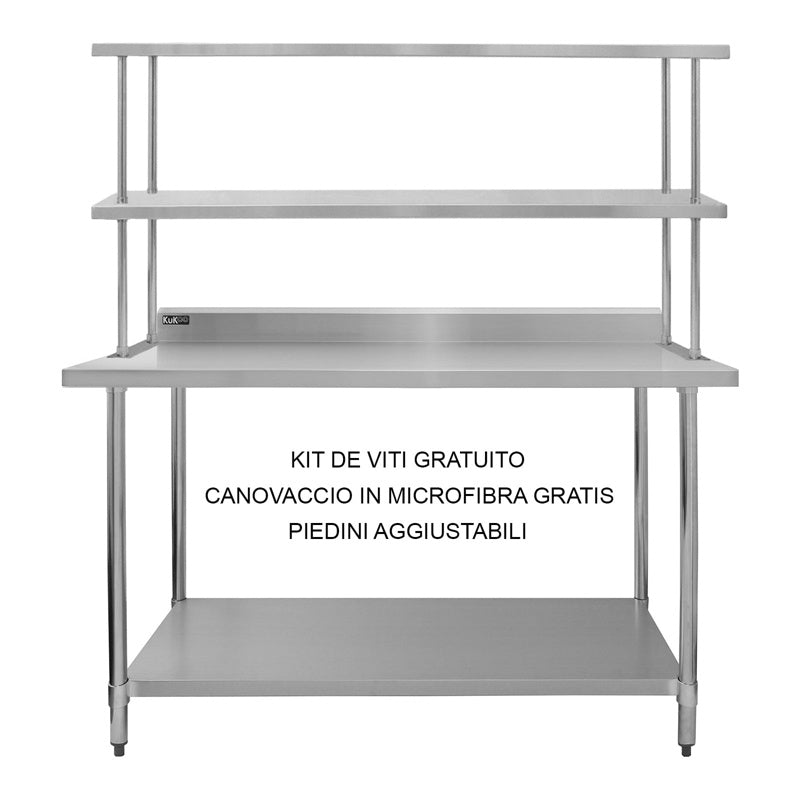 5ft Catering Bench With Double Over-Shelf