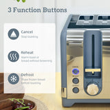 HOMCOM Sleek Textured Kettle and Four-Slice Toaster Set - Blue