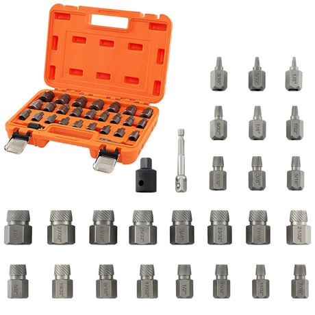 27-piece screw extractor set with box professional left-hand extractor set bolt extractor set orange