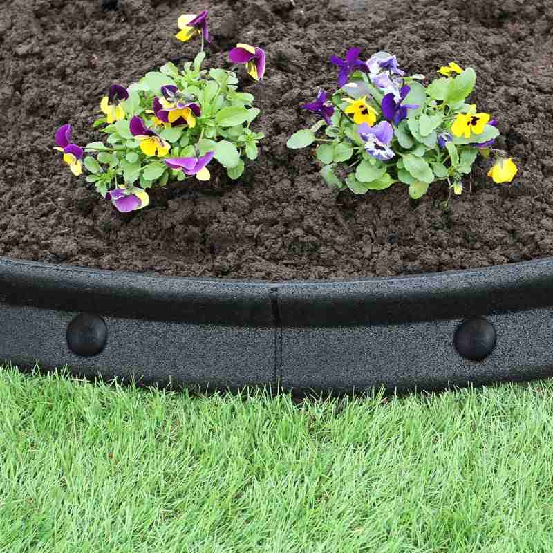 Flexible Lawn Edging Black 1.2m x 46