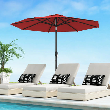 Garden parasol cantilever parasol with crank 2.7 m red