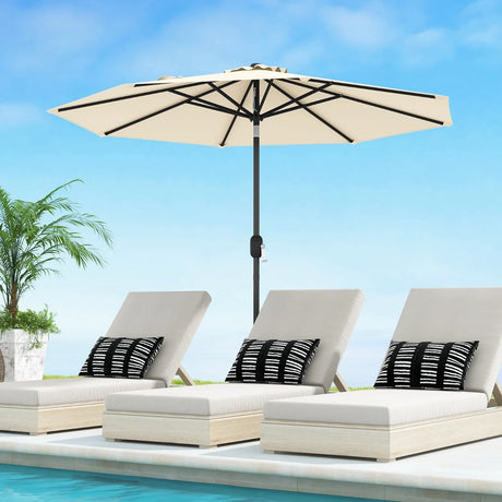 Garden parasol cantilever parasol with crank 2.7 m beige