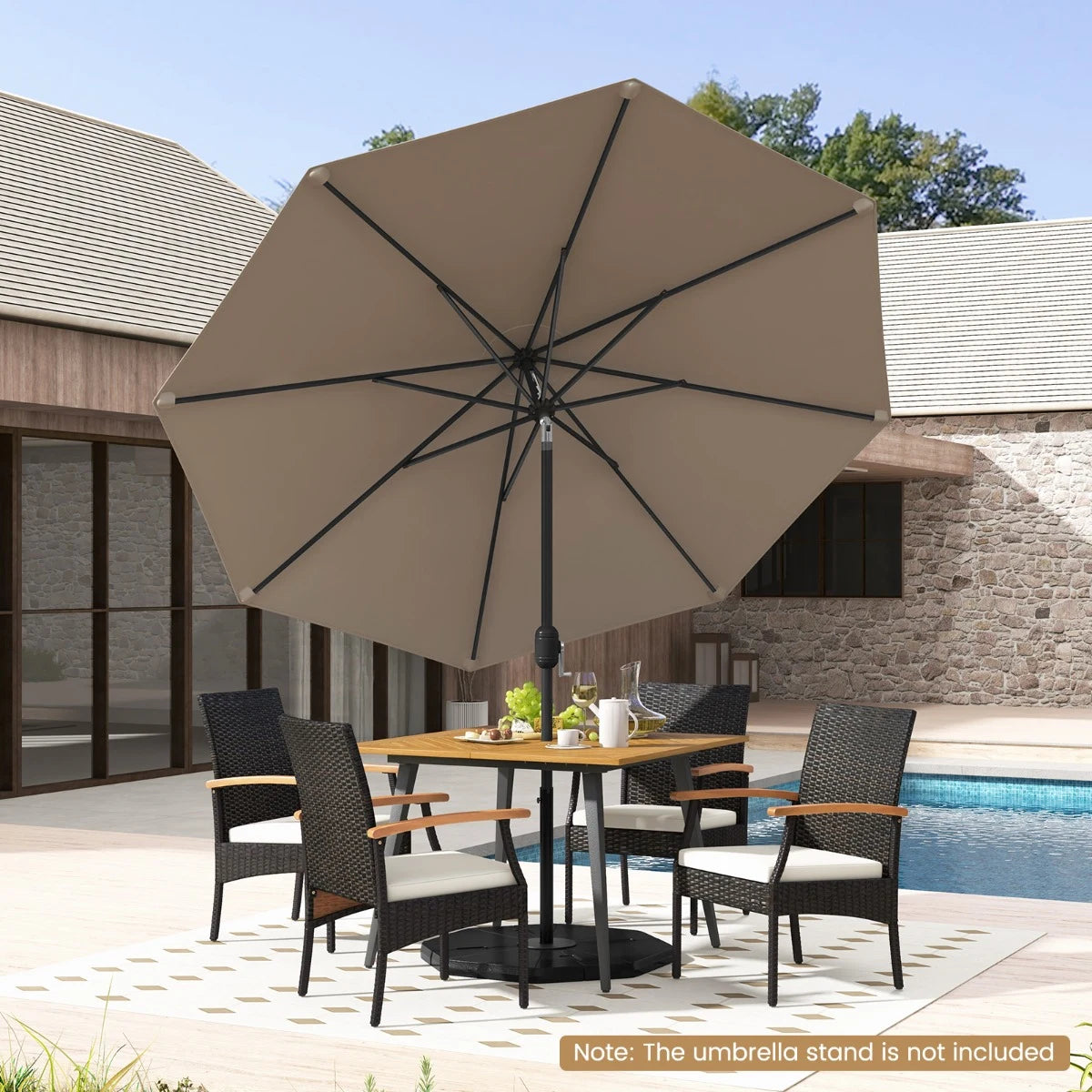 Garden parasol cantilever parasol with crank 2.7 m-brown