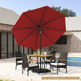 Garden parasol cantilever parasol with crank 2.7 m red