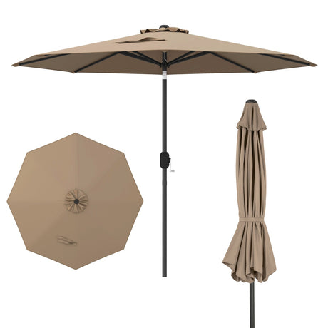 Garden parasol cantilever parasol with crank 2.7 m-brown
