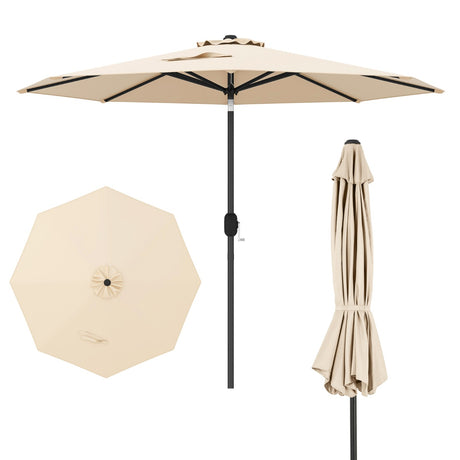Garden parasol cantilever parasol with crank 2.7 m beige