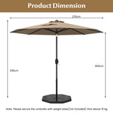 Garden parasol cantilever parasol with crank 2.7 m-brown