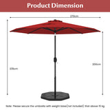 Garden parasol cantilever parasol with crank 2.7 m red