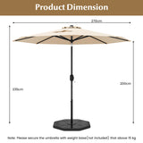 Garden parasol cantilever parasol with crank 2.7 m beige