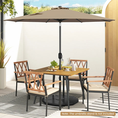 Garden parasol cantilever parasol with crank 2.7 m-brown