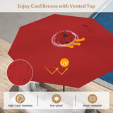 Garden parasol cantilever parasol with crank 2.7 m red