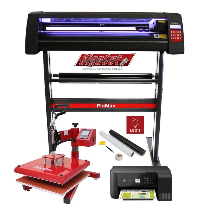 Pixmax 38cm Heat Press, Vinyl Cutter with LED Printer