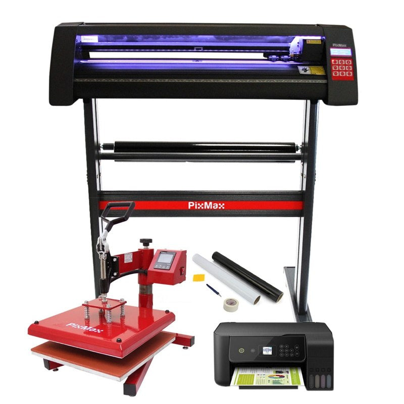 Pixmax 38cm Heat Press, Vinyl Cutter with LED Printer