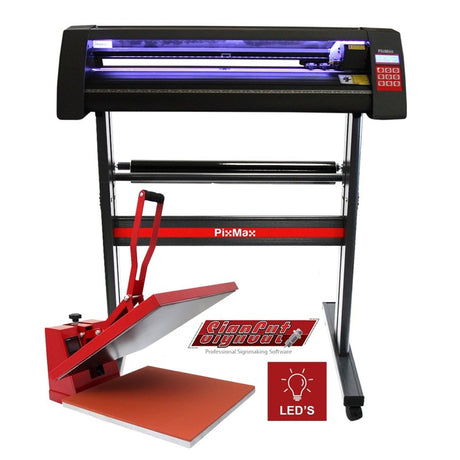 LED Vinyl Cutter With 50cm Clam Heat Press & Software