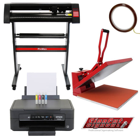 50cm Clam Press, 720mm Vinyl Cutter & Epson Printer