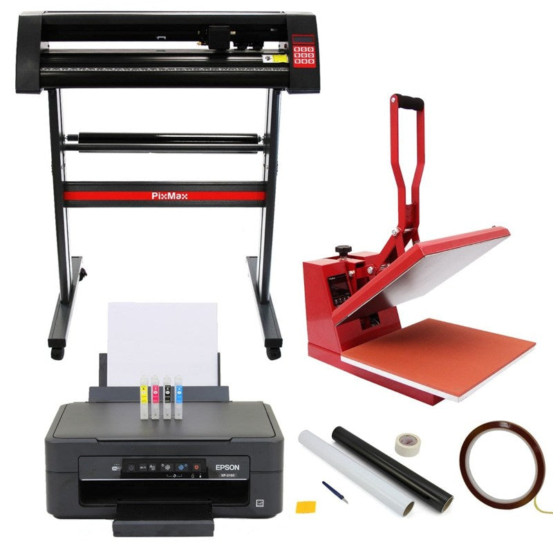 38cm Clam Press, 720mm Vinyl Cutter, Epson Printer & Weeding Kit