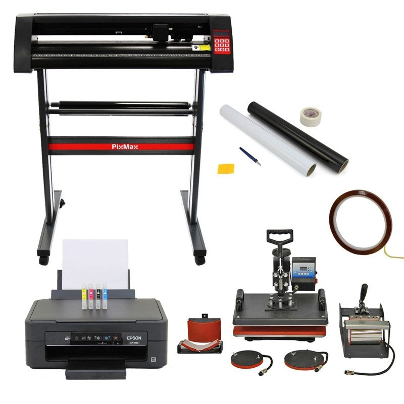 5 in 1 Heat Press, 720mm Vinyl Cutter, Epson Printer & Weeding Kit