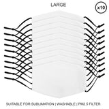 Large Face Masks Sublimation Blanks / 10 Pack