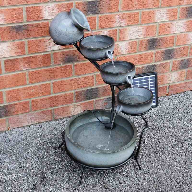 Grey 4 Tier Spilling Bowls Water Feature