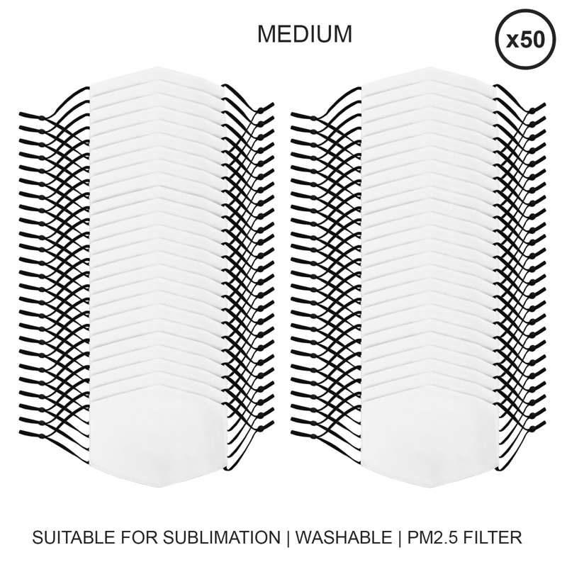 Large Face Masks Sublimation Blanks / 50 Pack