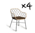 Giner and Colomer  Set Of 2 Rattan And Metal Chairs With Cushions