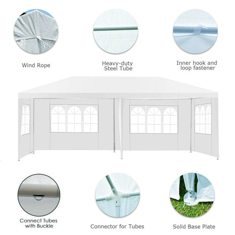 10 x 20 Feet Outdoor Party Wedding Canopy Tent with Removable Walls and Carry Bag