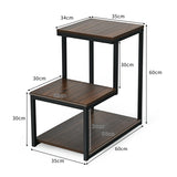 3-Tier Sofa Side Table Night Stand-Brown