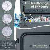 28L Rotomolded Cooler Insulated Portable Ice Chest-Dark Grey