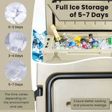 28L Rotomolded Cooler Insulated Portable Ice Chest-Tan