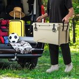 28L Rotomolded Cooler Insulated Portable Ice Chest-Tan