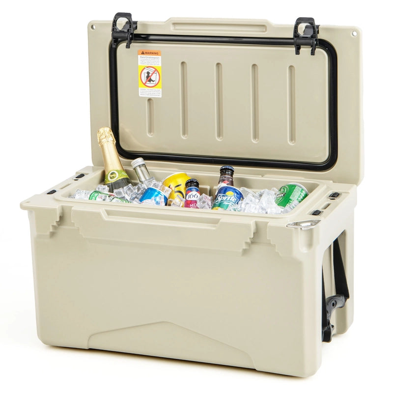 28L Rotomolded Cooler Insulated Portable Ice Chest-Tan