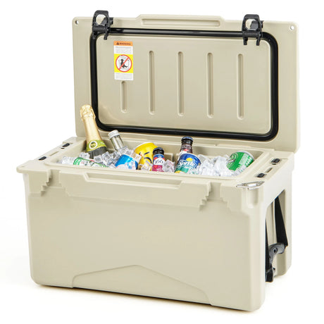 28L Rotomolded Cooler Insulated Portable Ice Chest-Tan