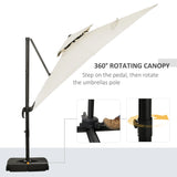 Outsunny Steel Frame Outdoor Roma Cantilever Umbrella
