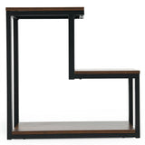 3-Tier Sofa Side Table Night Stand-Brown