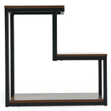 3-Tier Sofa Side Table Night Stand-Brown