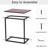 Industrial Styled C Shaped Side, End Table-Coffee