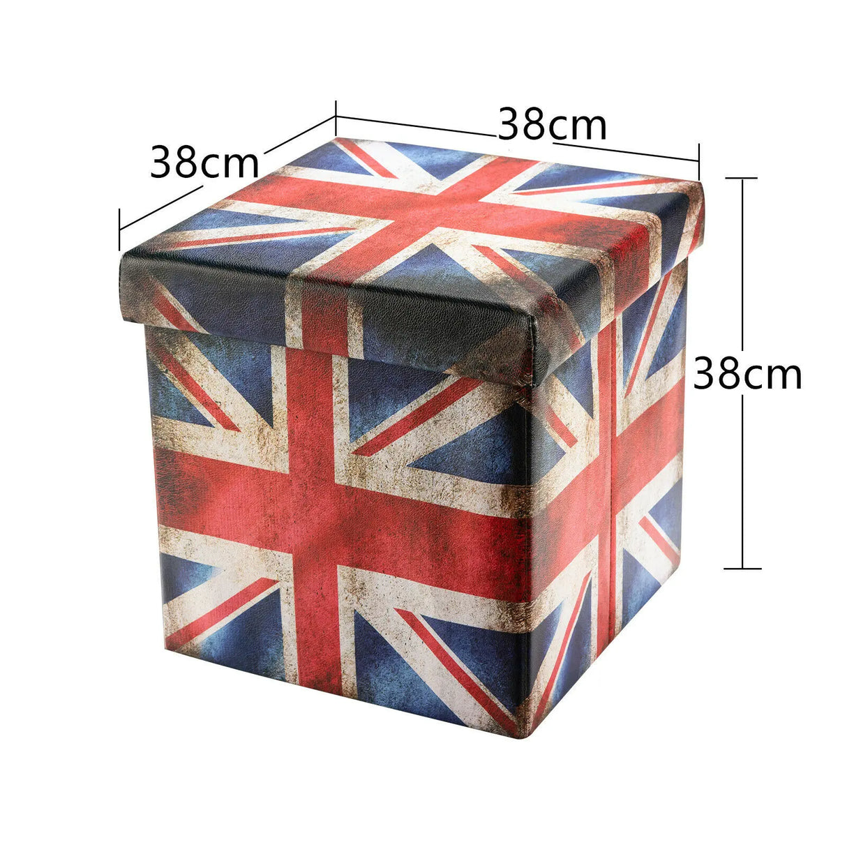 Folding Storage Ottoman Waterproof Padded Stool